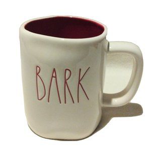 RAE DUNN Magenta Coffee Mug BARK Ivory Red